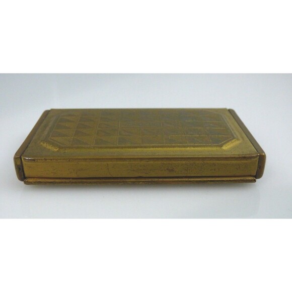 Charmant Compact Powder Rouge Leather Top Rectangle Gold Tone Mirror Vintage - Picture 11 of 12